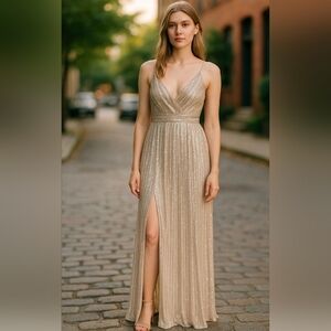 B Darlin Shimmering Gold Prom .Size 3 - 4